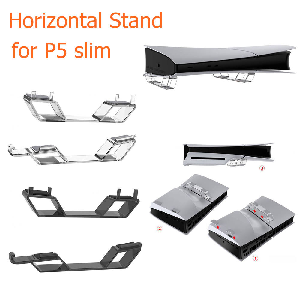 Gaming Accessories Holder - Horizontaler Ständer für PS5 Slim Digital/Disc-Spielekonsolenhalter