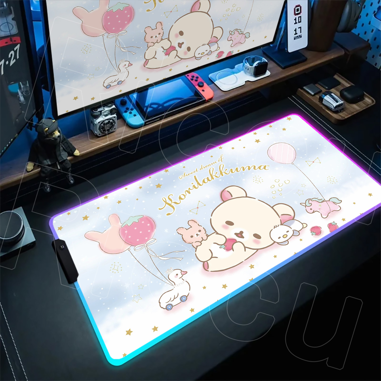 Gaming Accessories Officeworks - RGB Rilakkuma Großes XXL Kawaii Rosa