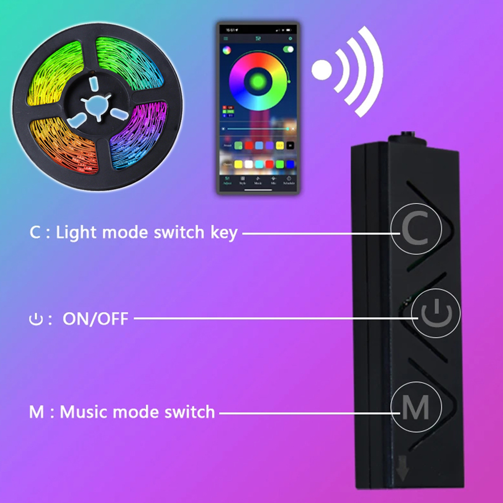RGB LED-Lichtstreifen APP-Steu – Gaming Accessories App Bewertung und Preis