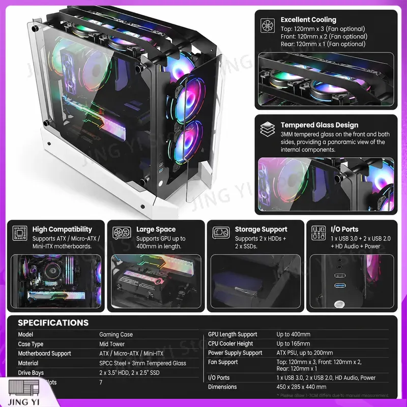 mATX Gaming PC-Gehäuse Desktop – Gaming Hardware And Accessories Bewertung und Preis